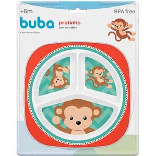 Prato com Divisórias Macaquinho - 10702 - Buba