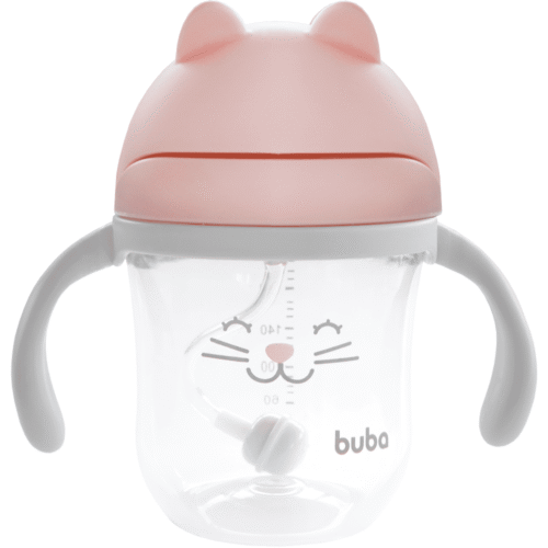 Copo Com Alça - Gatinho Rosa - 14456 - Buba