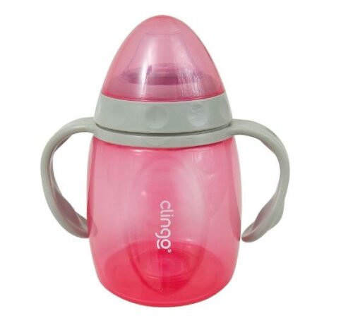 Copo com Alça e Bico Silicone Colors Rosa - C5007 - Clingo
