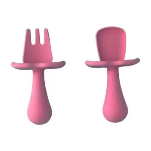 Kit Talheres Silicone - Rosa - 15817 - Buba