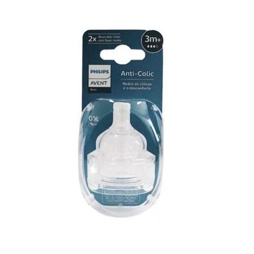 Bico 3 Mamadeira Anti Colic Fluxo Médio com 2 Unidades /SCY763/02 - Avent