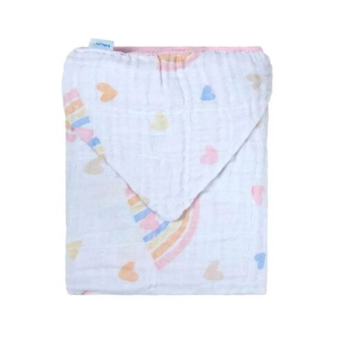 TOALHA C/CAPUZ BABY JOY SOFT ESTAMPADA 80CMX90CM PCT C/01UN //ARCO IRIS MAGICO