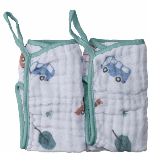 PANO DE BOCA C/PRENDEDOR DE CHUPETA BABY JOY SOFT ESTAMPADO 25CMX40CM PCT C/02UN //CARRINHOS